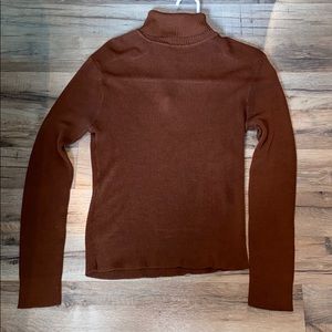 Brown turtleneck sweater